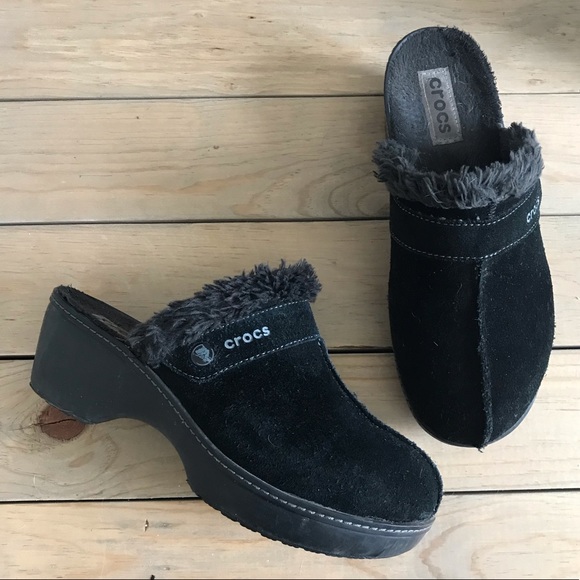 suede crocs clogs